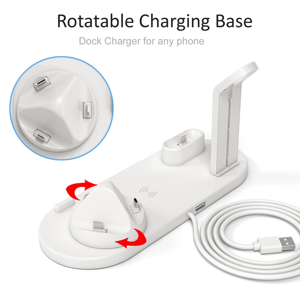Đế sạc nhanh không dây 3 trong 1 đa năng cho điện thoại đồng hồ samsung