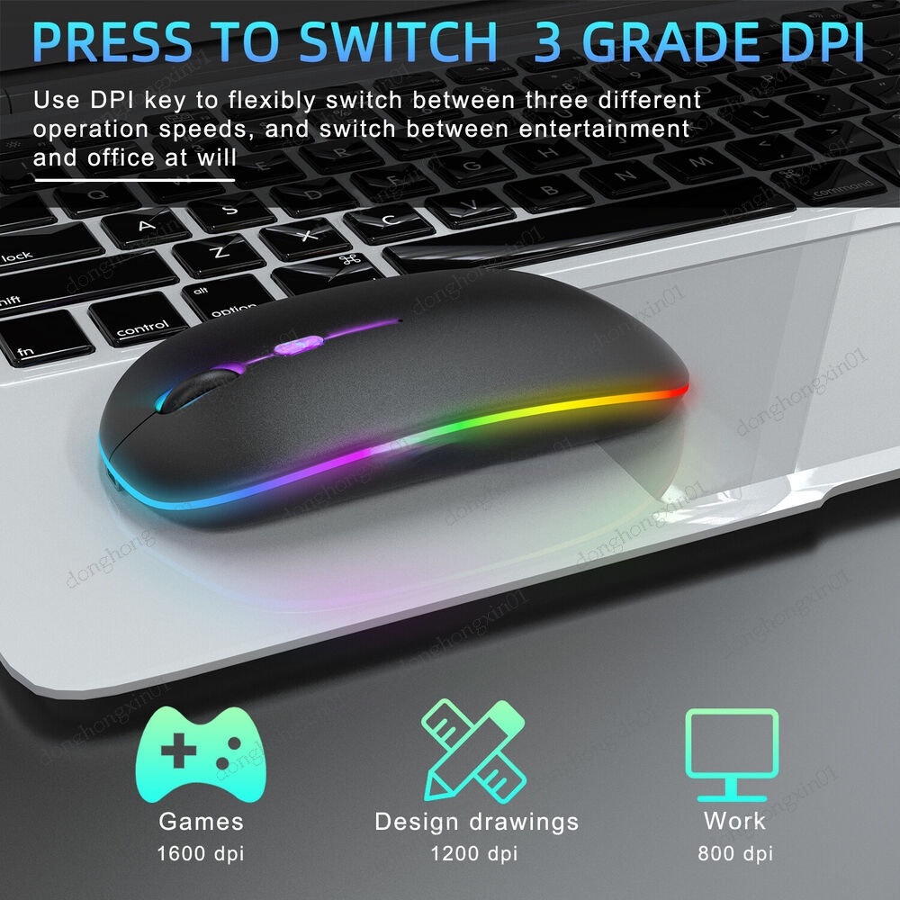Chuột không dây Bluetooth 2.4Ghz Receiver quang học điều chỉnh được chuột có thể sạc lại cho Samsung Galaxy Tab S9 FE S9 cộng với Ultra S7 FE S8 Plus Tab A7 A8 10.5