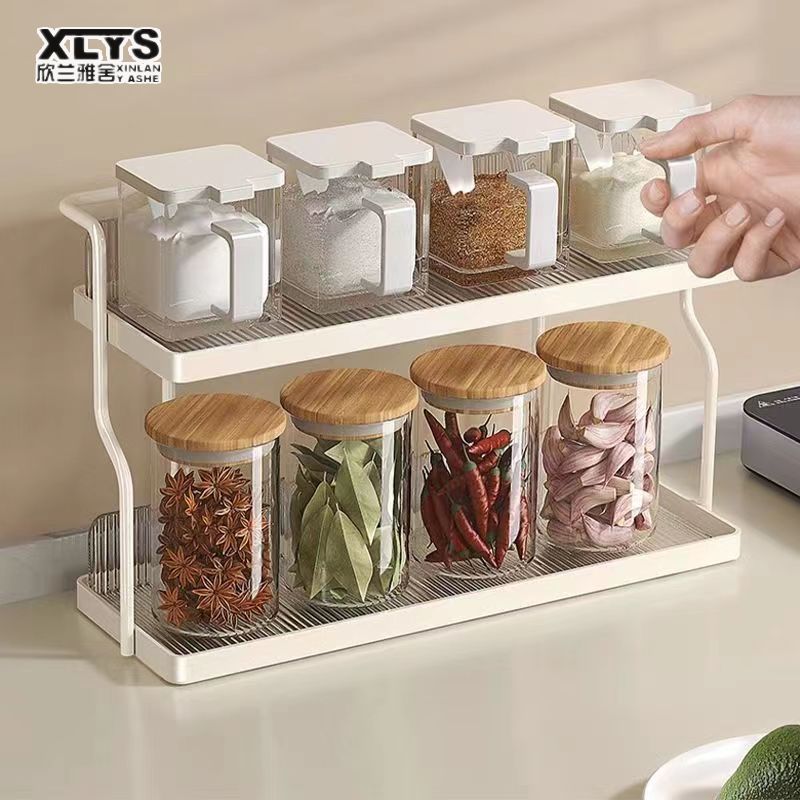 XINLANYASHE [Miễn Phí Vận Chuyển]Giá lưu trữ Kệ bếp Giá đựng gia vị hộ gia đình đa chức năng giá lưu trữ nhiều lớp Giá lưu trữ cho gia vị