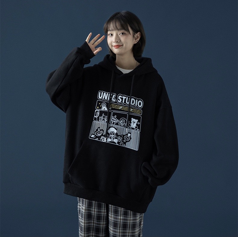 💖 SIÊU PHẨM 💖 Áo nỉ hoodie STUDIO unisex dài tay nam nữ cao cấp in ÉP ĐẸP, áo phông nỉ cotton sweater có mũ màu xám đậm đen trắng đỏ be hồng S0