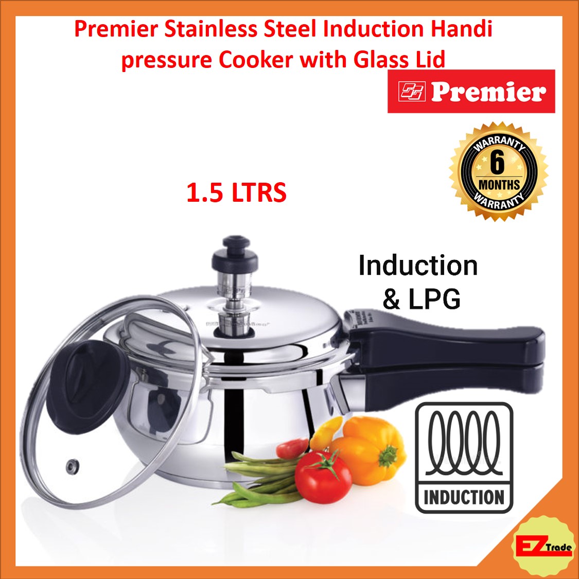 Premier Stainless Steel Induction Bottom Handi Pressure Cooker