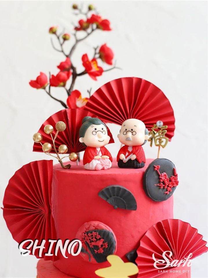 Topper/ Que cắm hình quạt giấy