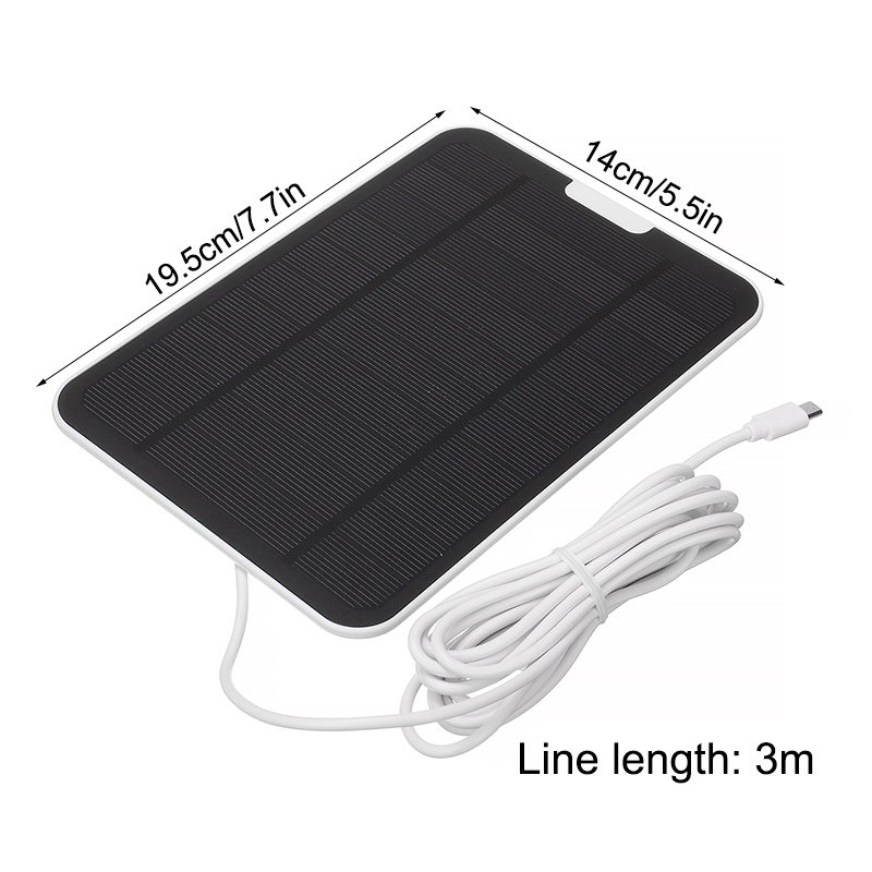 50W Micro Waterproof Solar Panel for Security Camera Outdoor Solar Power Charger with 3m/10Ft 5V USB Charging Cable