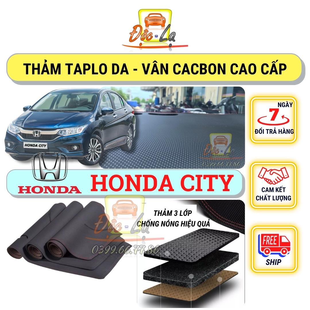 Thảm taplo Honda City 2015 - 2022 vân Cacbon 3 lớp cao cấp - Cách nhiệt, chống nắng, chống thấm nước - Lau chùi vệ sinh đơn giản, dễ dàng