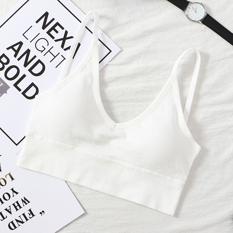 Áo bra cotton MAVARI - Bra tập gym nữ khoét lưng mút mỏng gân tăm B367