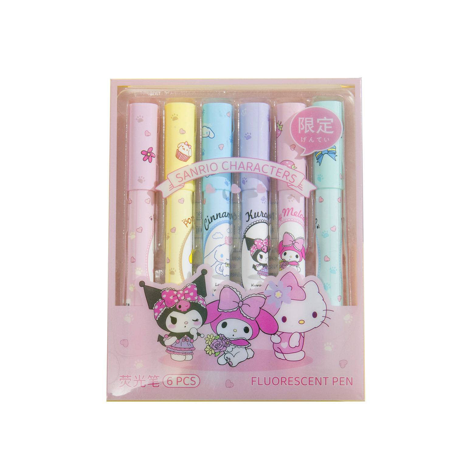 6PCS/set Sanrio Kuromi Hello Kitty fluorescent pen Melody Cinnamoroll ...