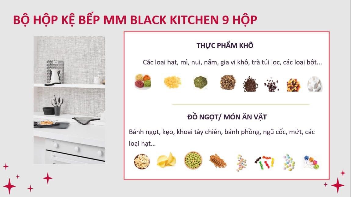 Bộ hộp kệ bếp Modular Mate Black Kitchen (Set 9)