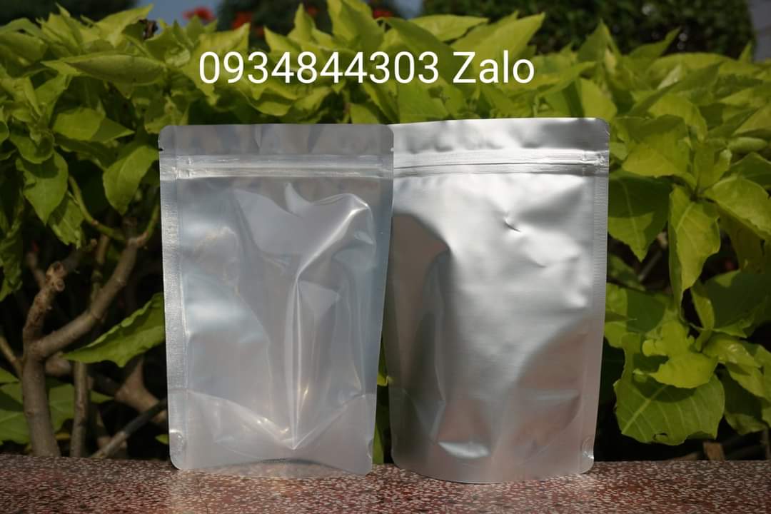 1kg túi zip 1 mặt trong 1 mặt bạc