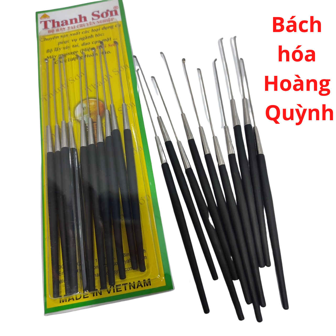 Combo 10 cây móc ráy tai cán đen cao cấp Thanh Sơn.