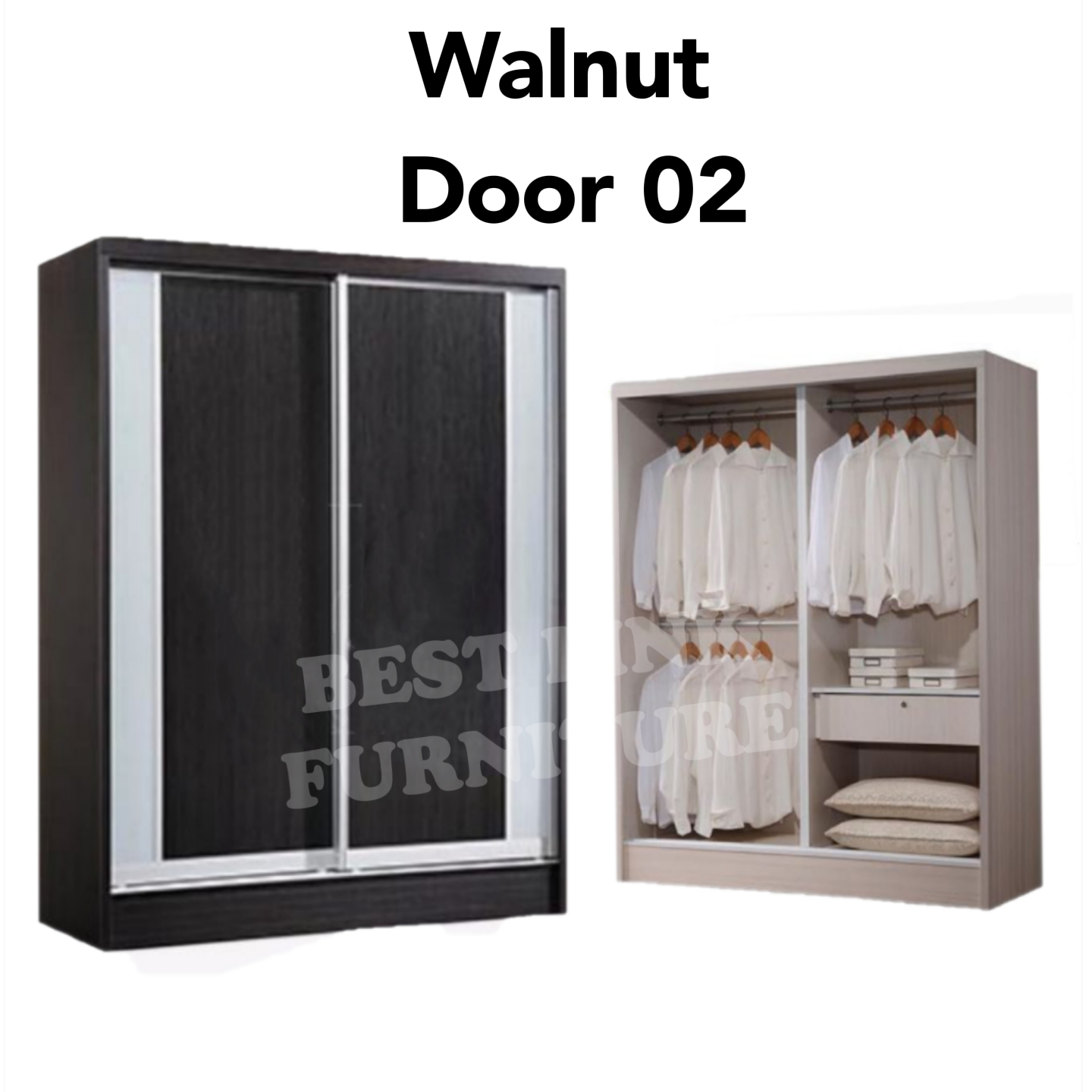 BEST LINK FURNITURE 5FT Sliding Wardrobe Cupboard/ Sliding Door