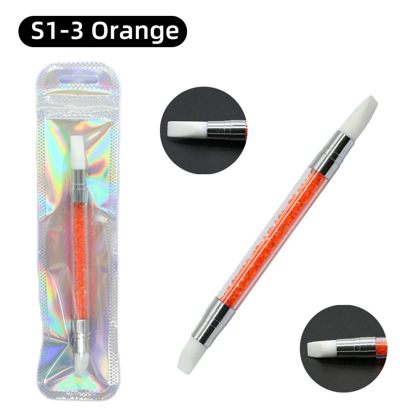 Bút silicon 2 đầu - Cọ silicon nặn hoa, dán foil