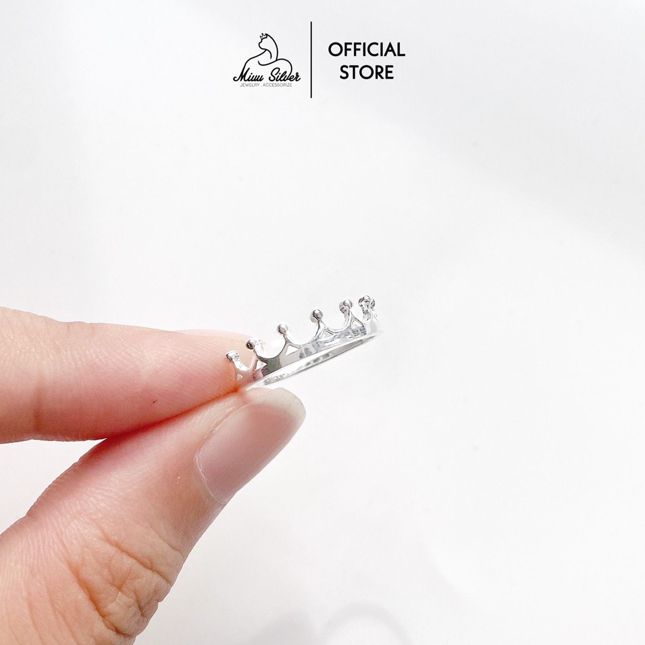 Nhẫn bạc 925 Miuu Silver vương miện đính đá