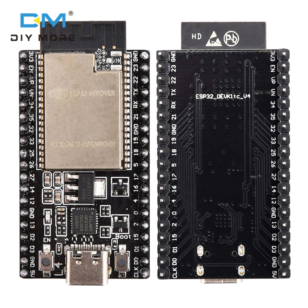 diymore ESP32 DevKitC WIFI+Bluetooth development board based ESP32 equipped with ESP32 WROOM-32D 32U ESP32 WROVER module IoT NodeMCU-32 TYPE-C