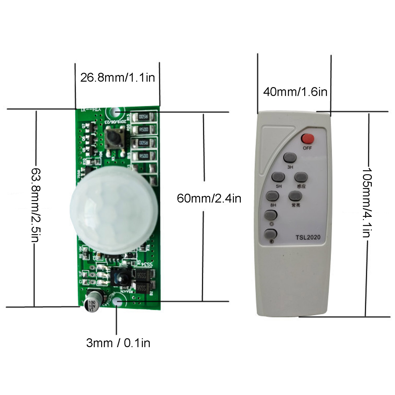 Controller Module Solar Circuit Board Stable Human Body Induction with Remote Control for Garden for Street Light