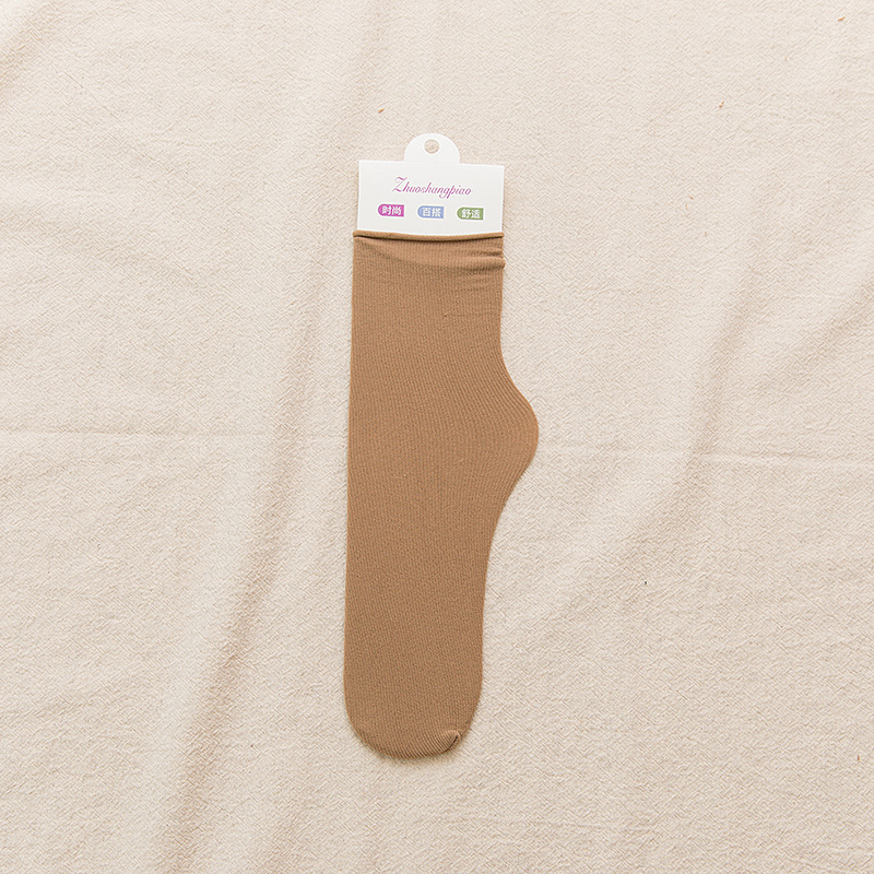 Women Girls Summer Thin Loose Socks Velvet Soft Breathable Long Socks Solid Color Black White Khaki Beige Harajuku High Socks