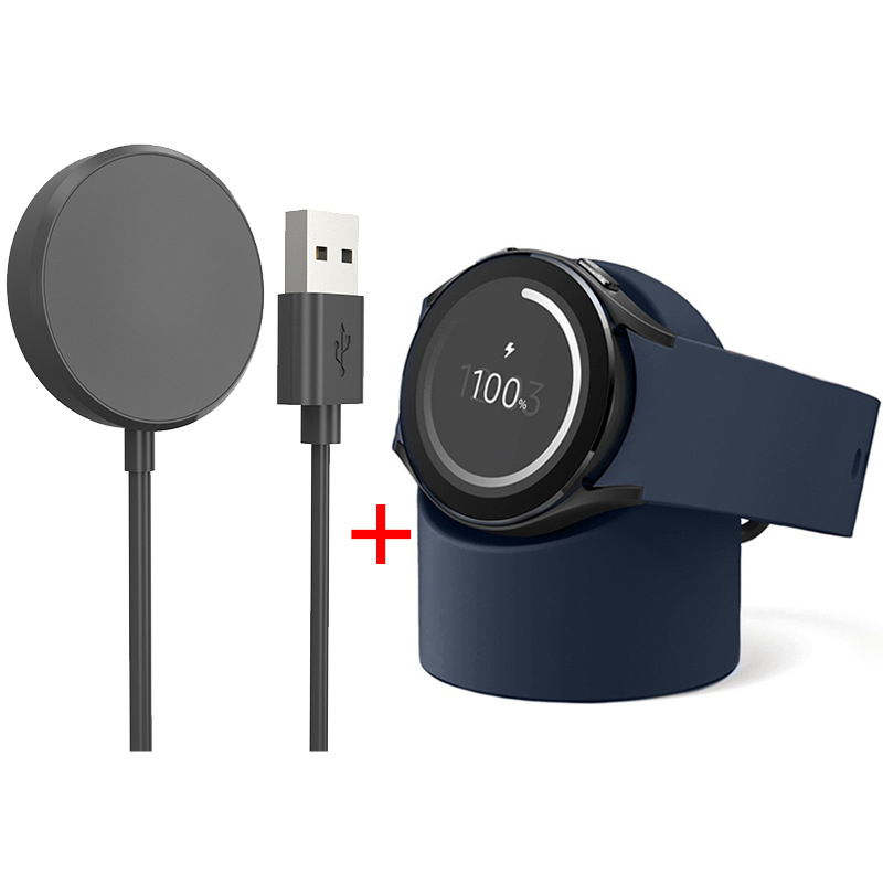 Cho Samsung Galaxy Watch 6 5 4 3 Đế sạc không dây cáp sạc và đứng silicon