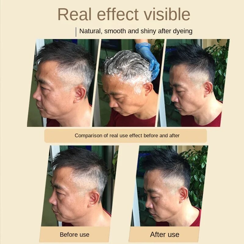 【Worth-Buy】 500ml Hair Color Shampoo Chinese Zen Wash Herbaceous Plants Turn White Black Hair Dye Shampoo Pure Natural To Cover Gray.