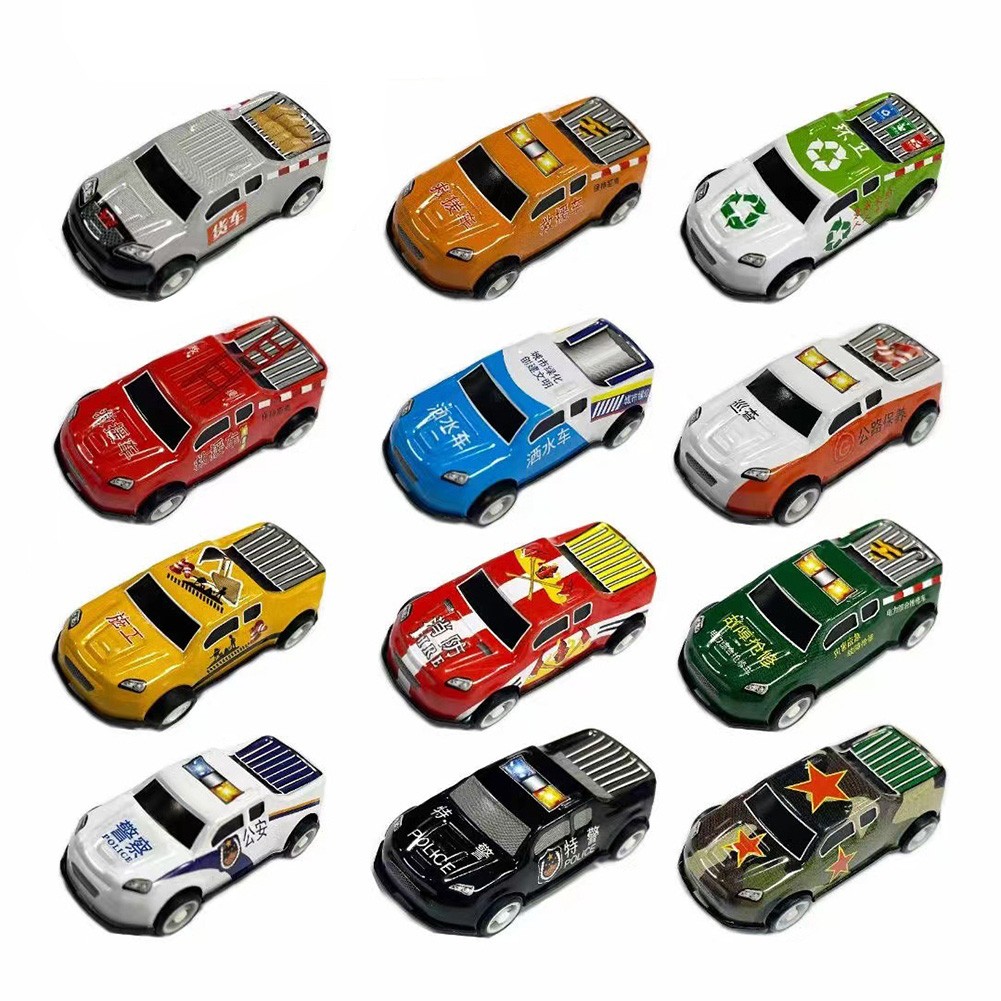 3Pcs Car Models Childrens Toys Boy Alloy Pull Back Inertia Mini Car Models