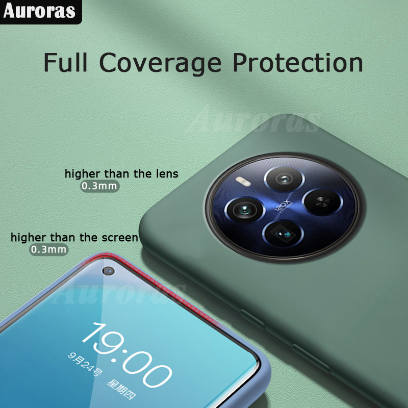 For Realme 13 Phone Case Fashion Straight Soft Liquid Silicone Cover Camera Protection Shockproof for Realme 13 Pro Plus Cover Casing HP.
