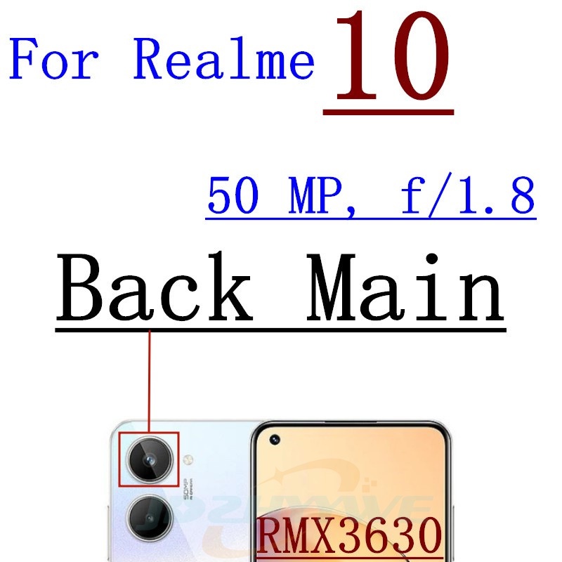 Phía Sau Phía Trước mô-đun máy ảnh Cho Oppo Realme 10 Pro Cộng Với 10T 5G Phía Trước Nhỏ Phải Đối Mặt Với Trở Lại Máy ảnh chính Cáp dẻo Reapir phụ tùng