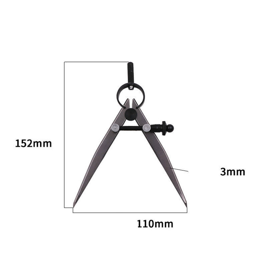 Adjustable Leather Compass Lockable Carbon Steel Divider Wing Creaser DIY Leathercraft Rotating Line Scribing Gauge Caliper Tool