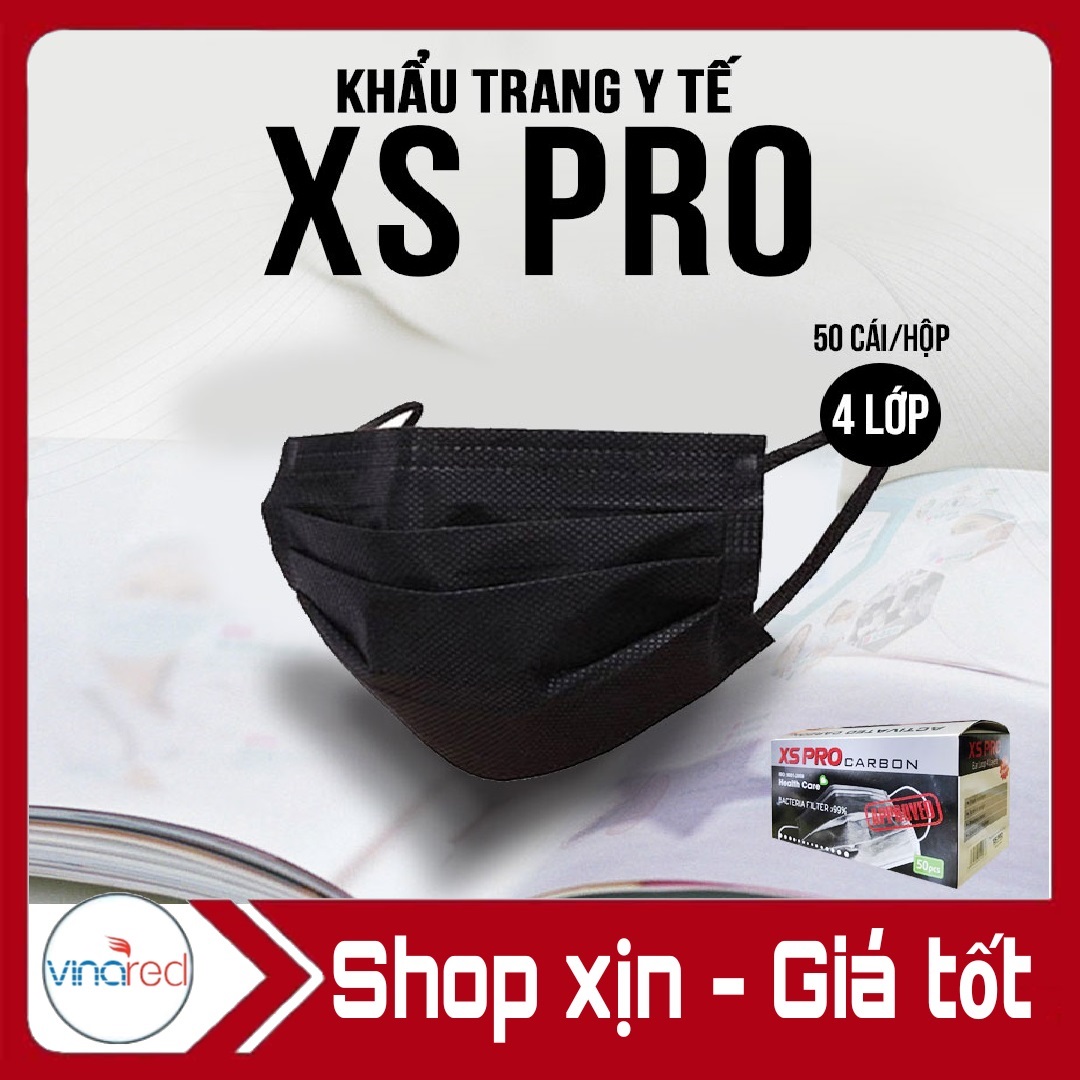 [HCM]Hộp 50 khẩu trang y tế đen Hàn Quốc XS PRO