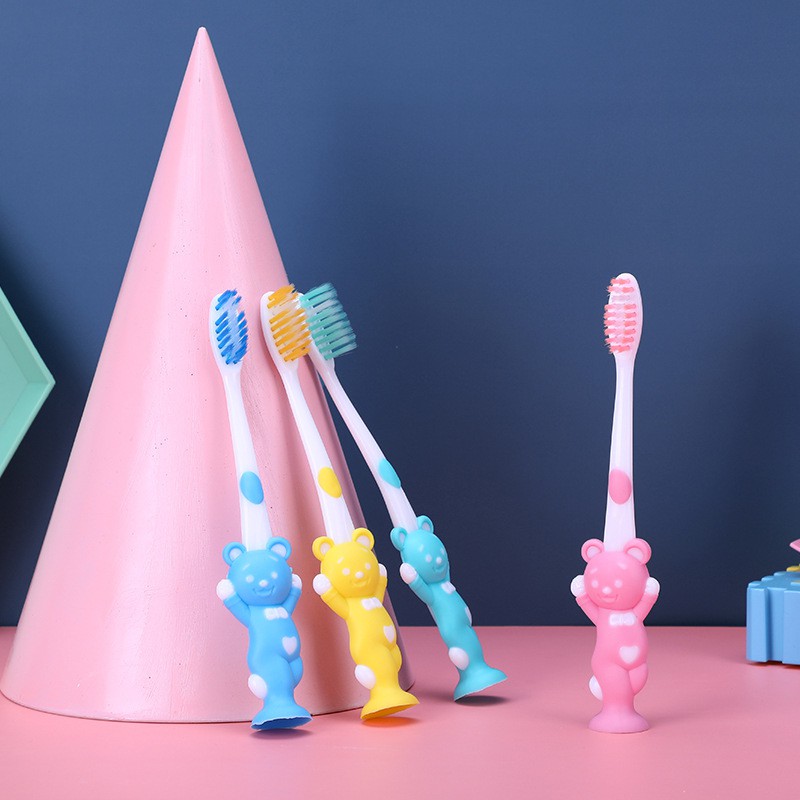 Set 4 bàn chải đánh răng có nắp hình thú cho bé