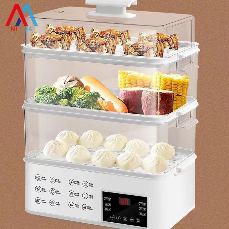 XIAOMIMIJIA Electric steamer household all-in-one multi-functional large-capacity multi-layer steamer electric steamer timer steamer