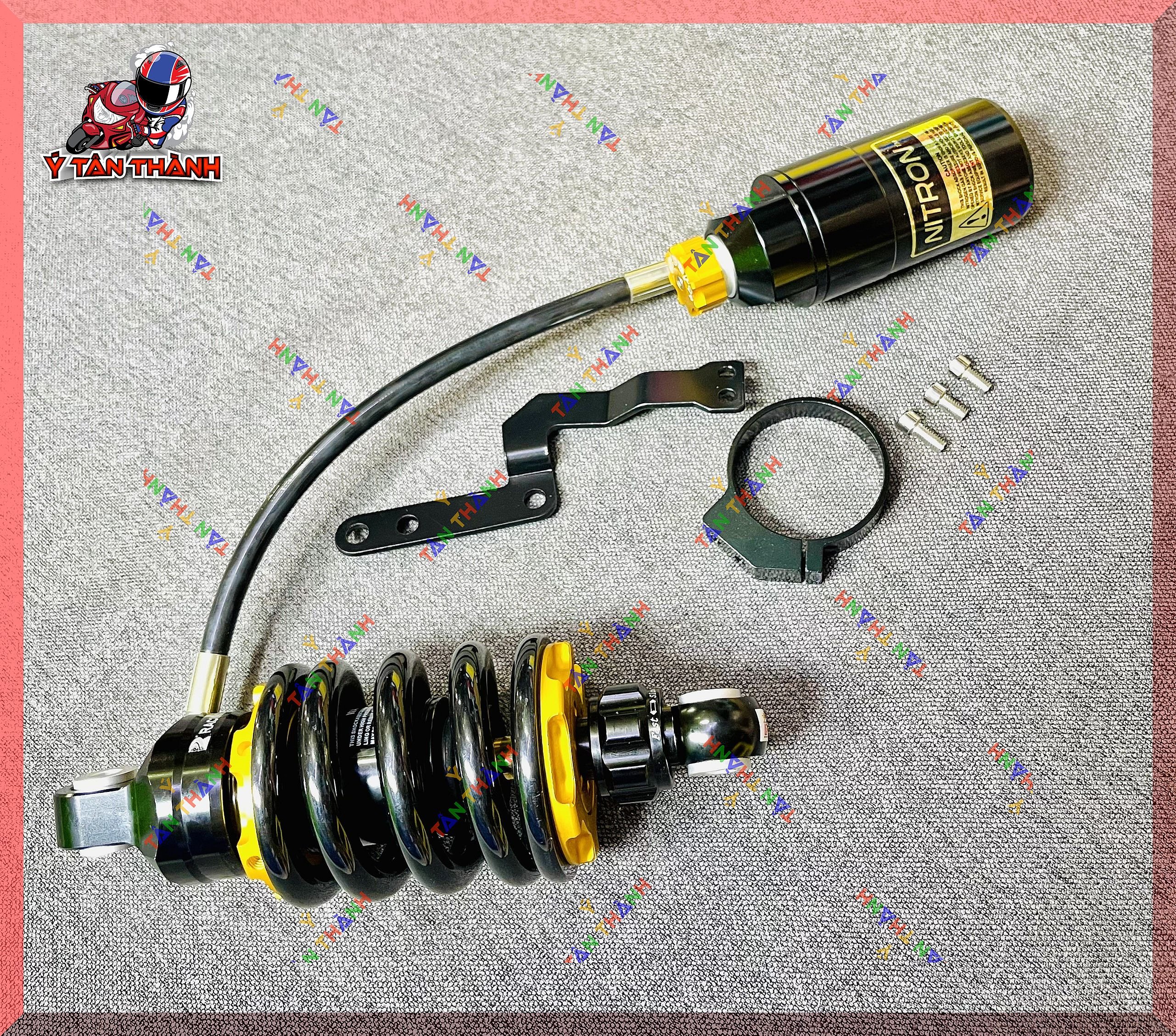 Phuộc sau exciter 150 bình dầu đen ty vàng MS14