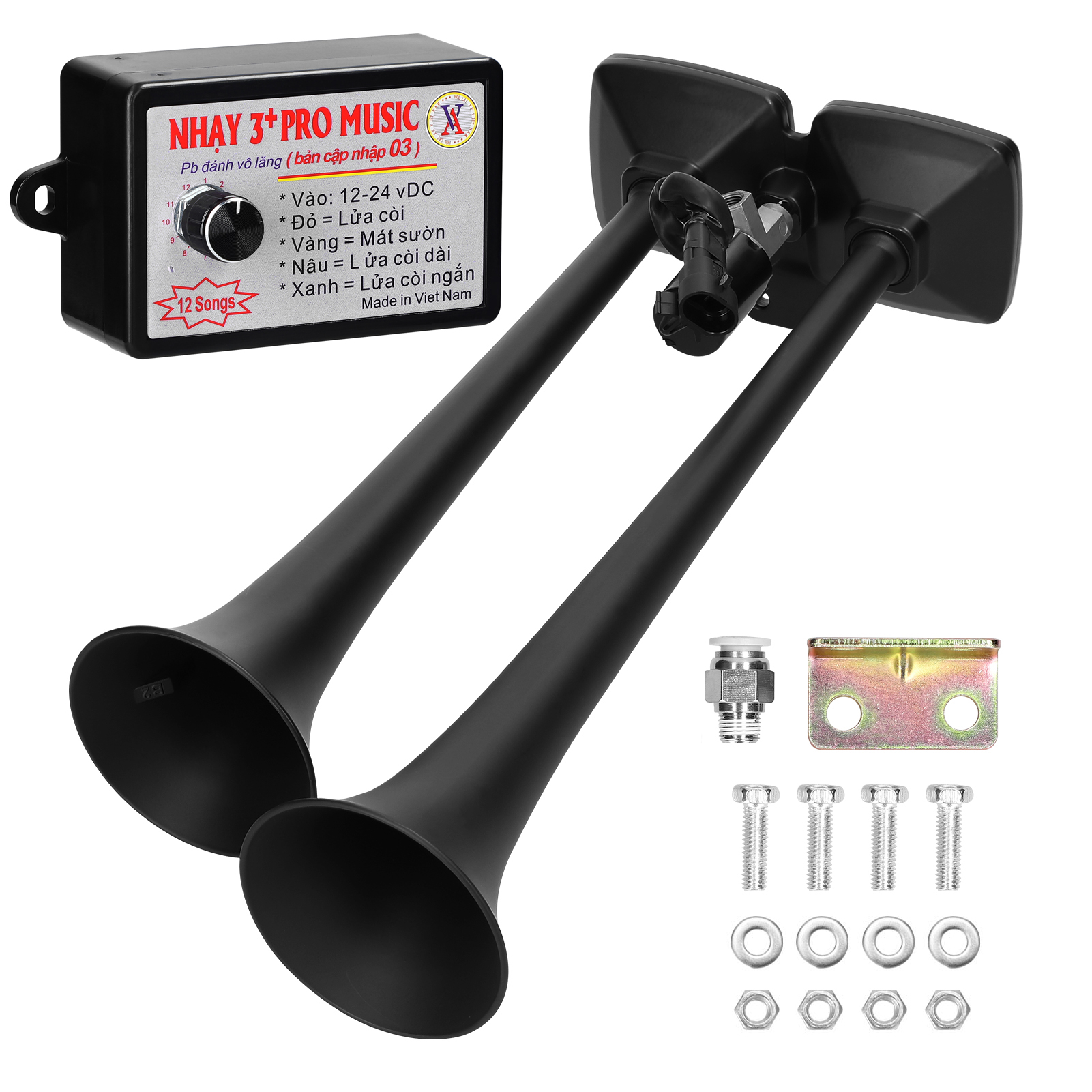 5 Trumpet Air Horn Kit - 150DB Loud Horn For Cars, Trucks & Boats With Compressor