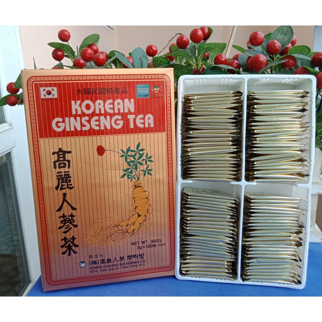 [QUÀ TẶNG CAO CẤP][Hôp 100 gói][CHÍNH HÃNG] Trà sâm hàn quốc Korean Ginseng tea date mới
