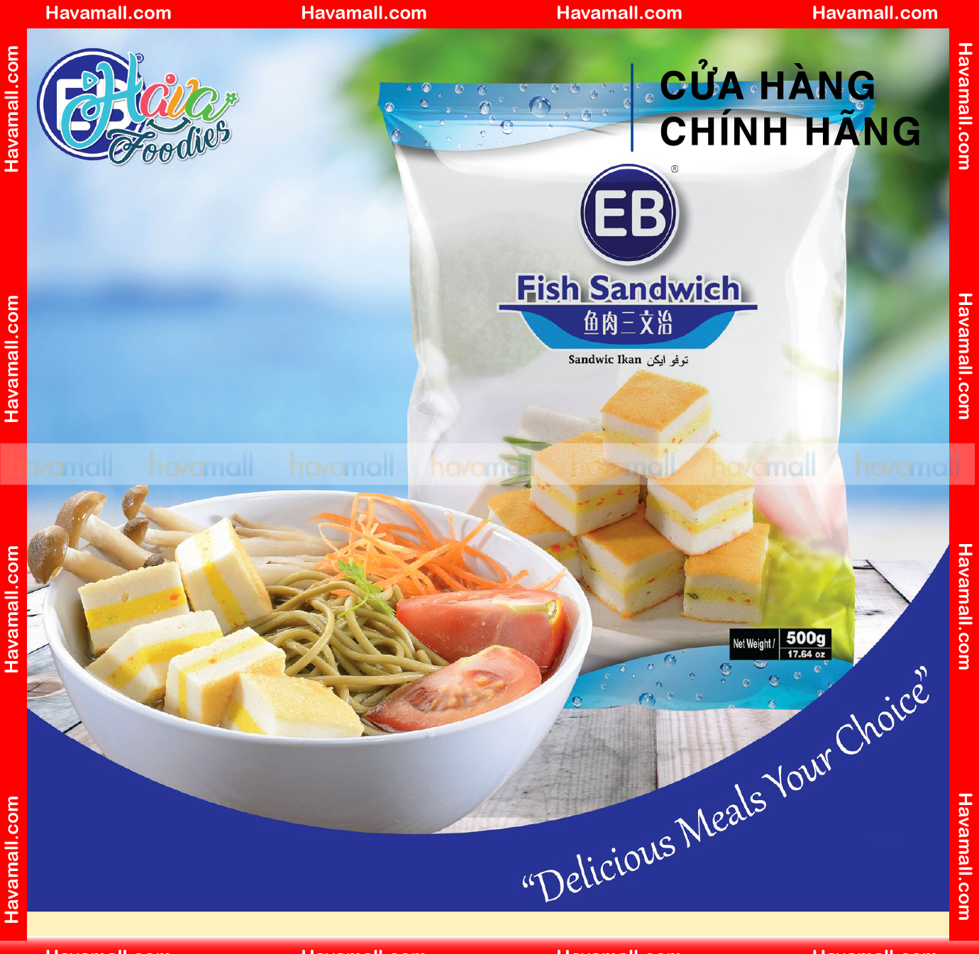 [TẶNG VIÊN NƯỚC LẨU - GIAO HỎA TỐC TẠI HCM] Sandwich Cá EB Malaysia 500g – Fish Sandwich