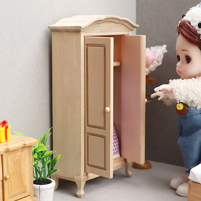 1:12 Dollhouse Miniature Wardrobe Model Storage Box Cabinet Furniture Decor Toy LANYUEQING.