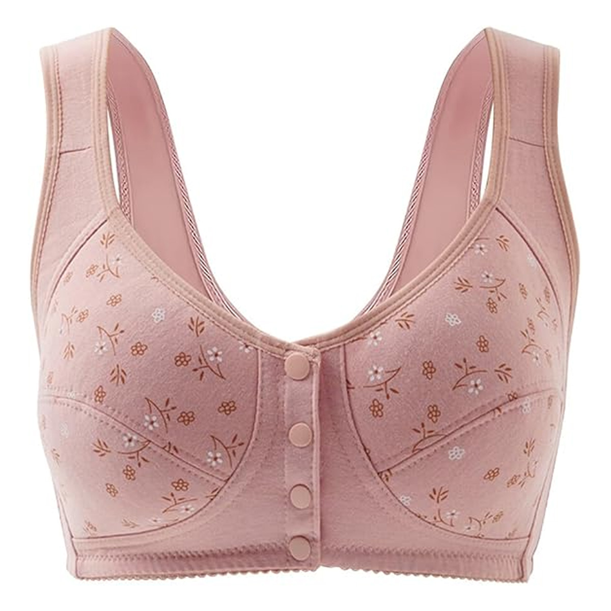 3 Button Front 3 Button Front Open Maternity Nursing Bra Floral Design Soft ...