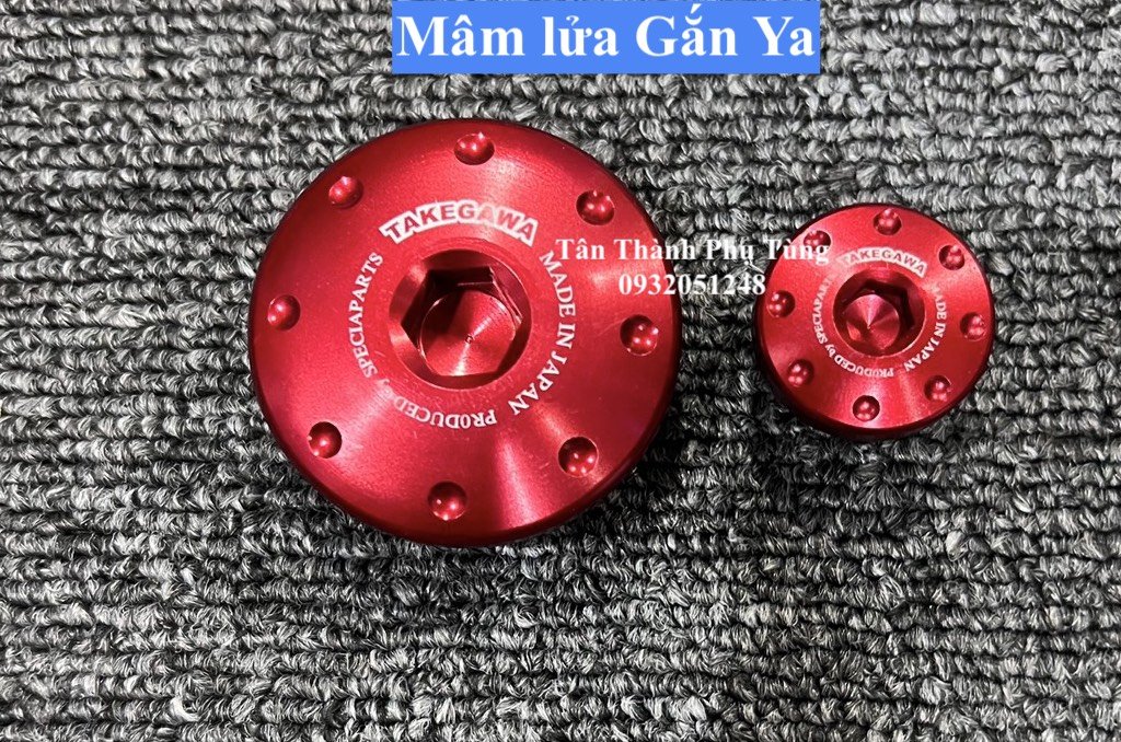 Ốc Mâm lửa, ốc nhớt, nút carte Takegawa - Màu đỏ