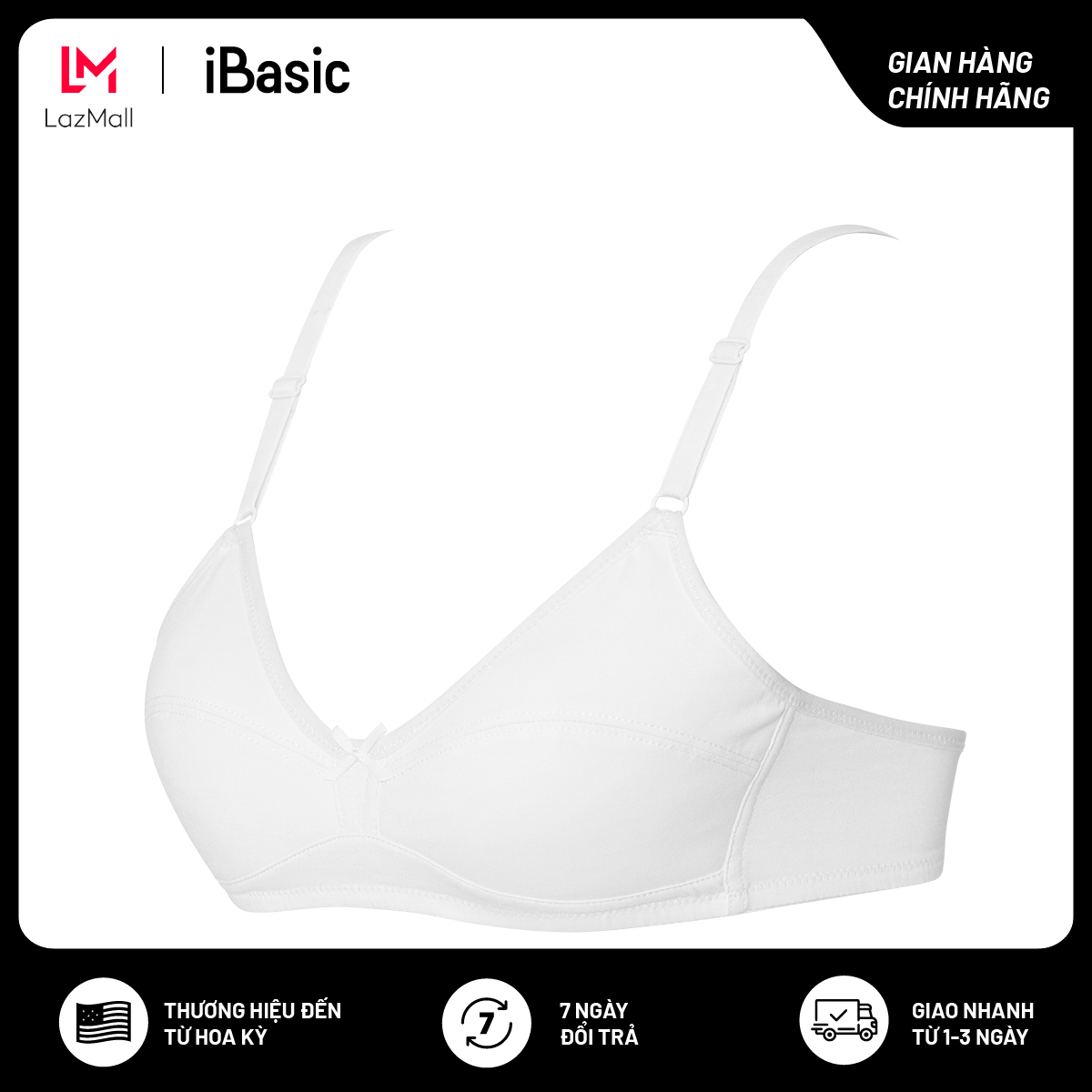 Áo ngực nữ học sinh iBasic cotton USA kháng khuẩn BRAT018