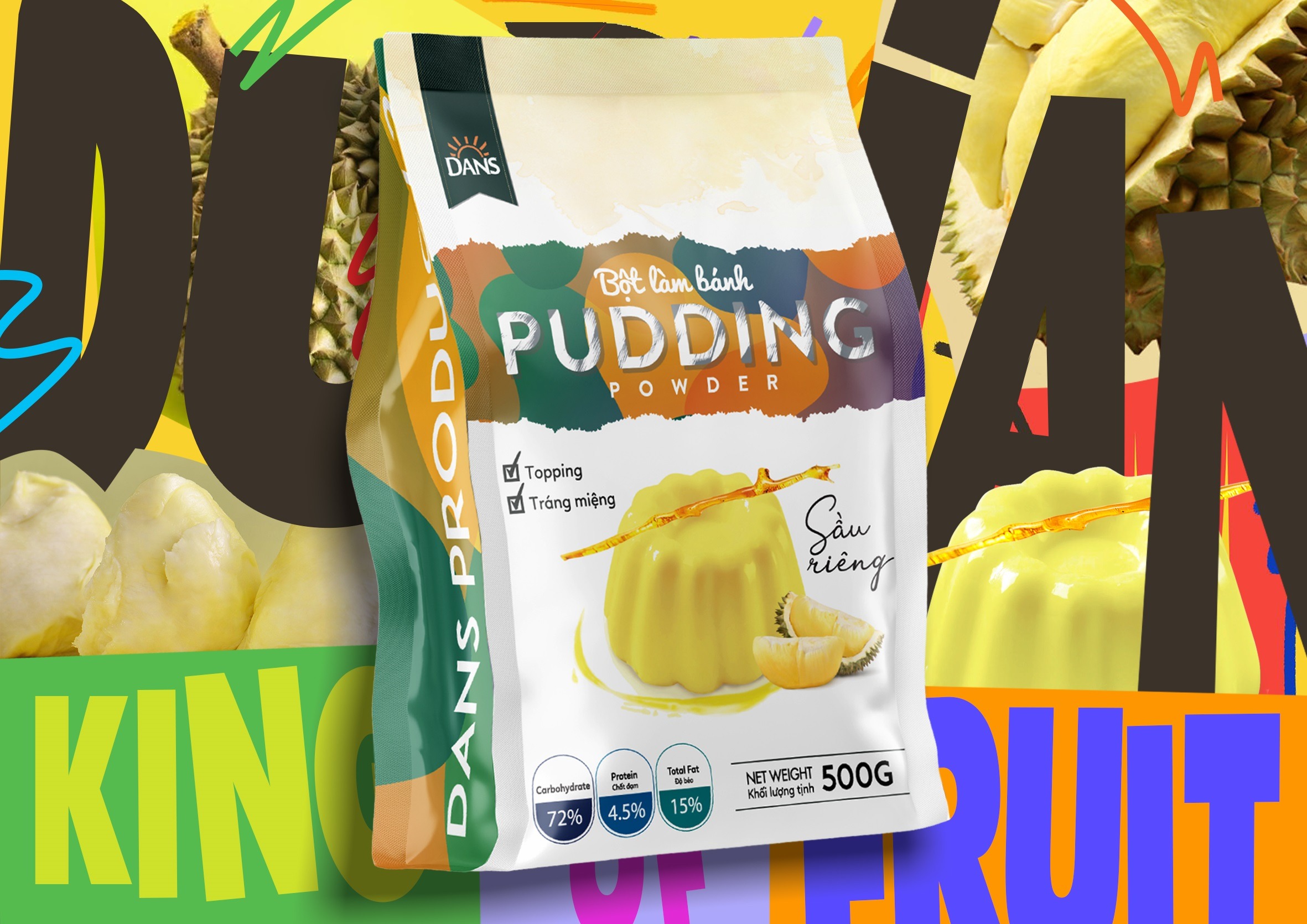 Bột pudding Dans gói 500g