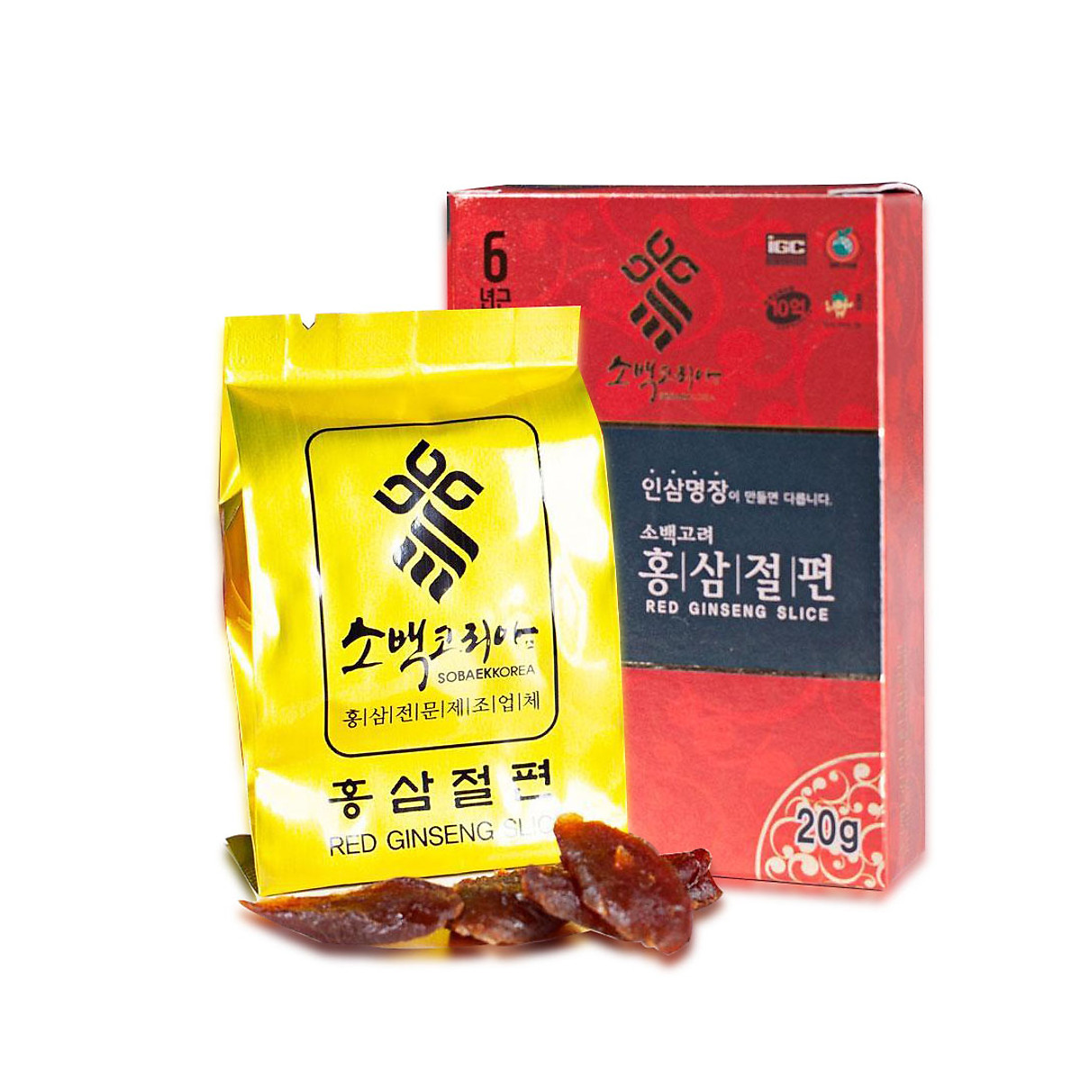 HỒNG SÂM LÁT TẨM MẬT ONG SOBAEK HÀN QUỐC (20gr x 10 gói)