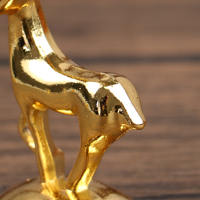 Elk Deer Statue Nordic Christmas Reindeer Art Figurine Vintage Golden ...