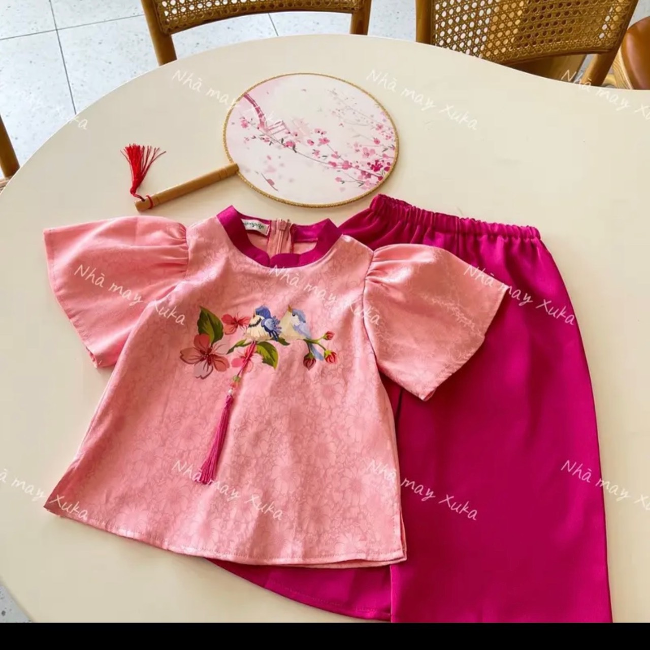 bộ bà ba dễ thương cho bé gái