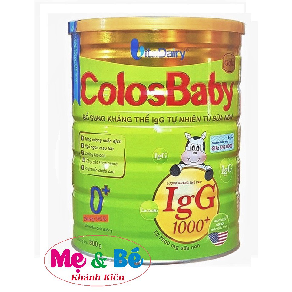Sữa ColosBaby Gold 1000IgG 0+ 800g (Chính Hãng VitaDairy, Date 2025)