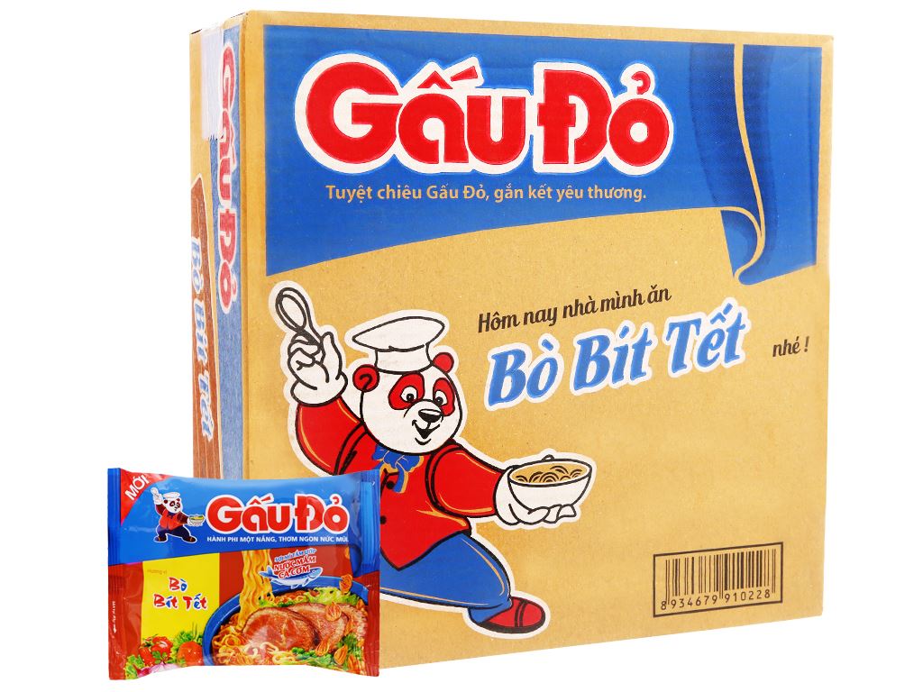 Mì Gấu Đỏ Bò Bít Tết Gói 63g
