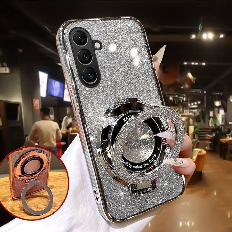 Phone cover Galaxy A16 A06 Back case Fashionable Frosted Silicone Soft Clear Dustproof Bracket Adsorb Holder for Samsung Galaxy A06 A16 Phone cases.