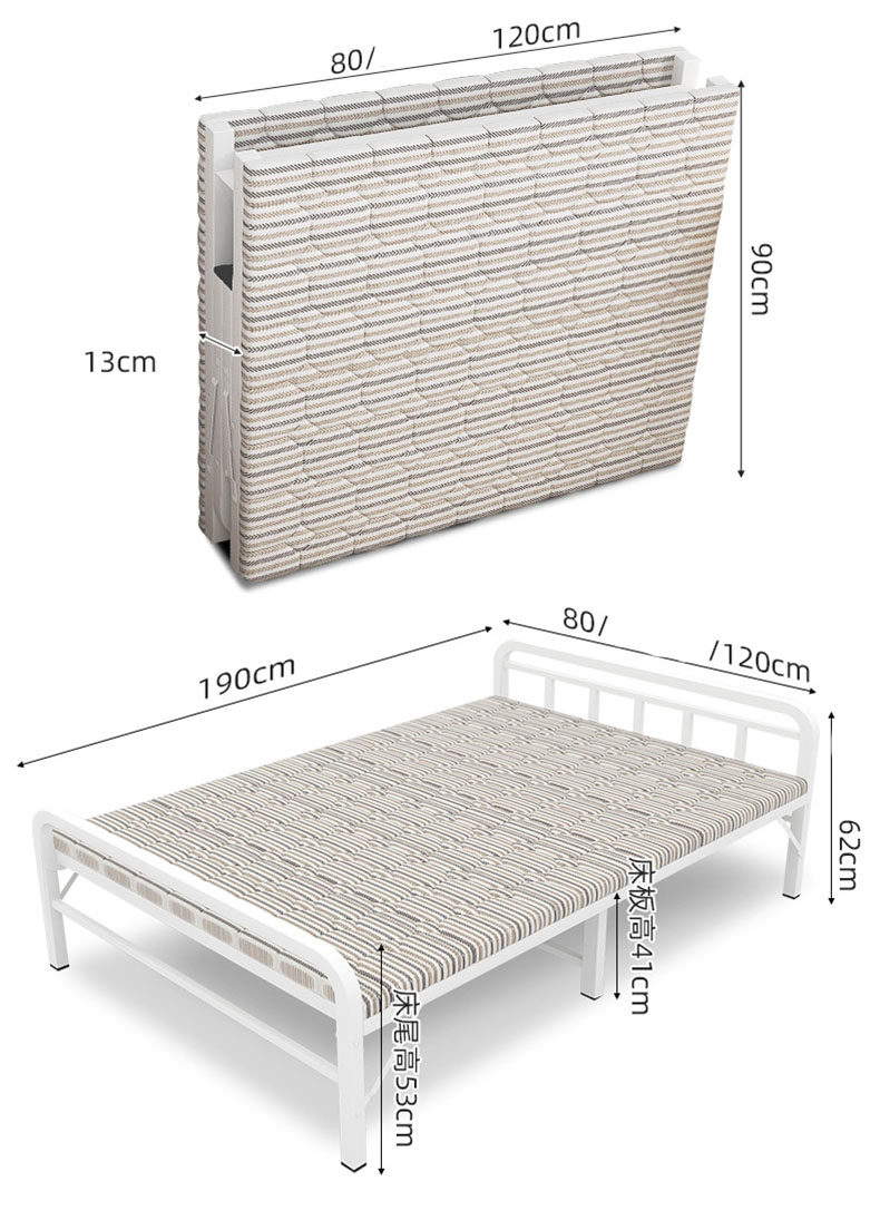 Giường xếp gọn khung thép trắng nhập khẩu - Giường ngủ xếp gọn khung thép cao cấp NIKITA SHOP