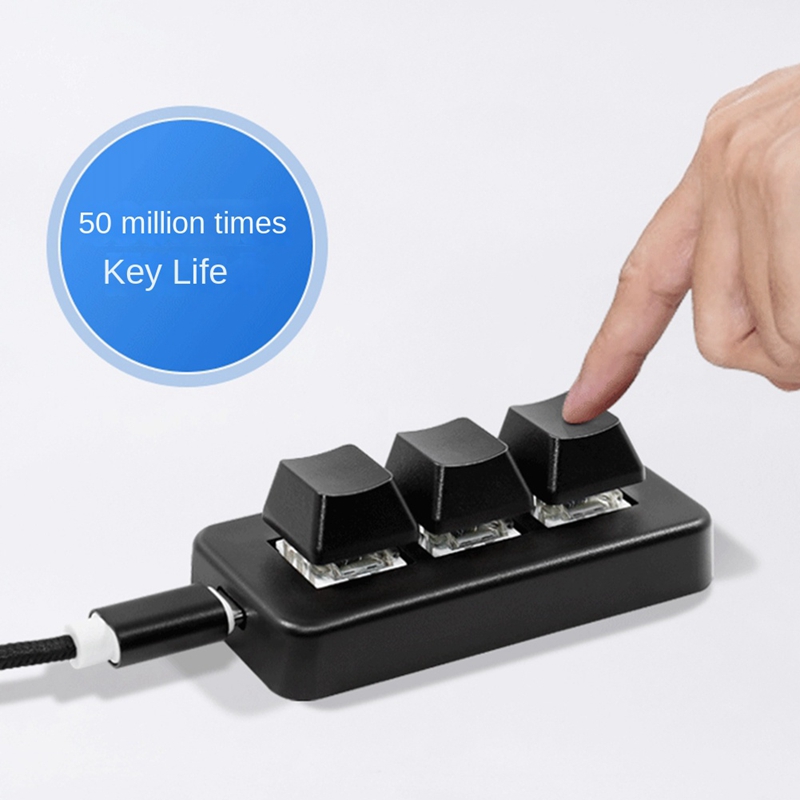 (C G K USB Custom Programming Macro Knob Keyboard 3 Keys Copy Paste Mini Button Photoshop Gaming Mechanical Keyboard