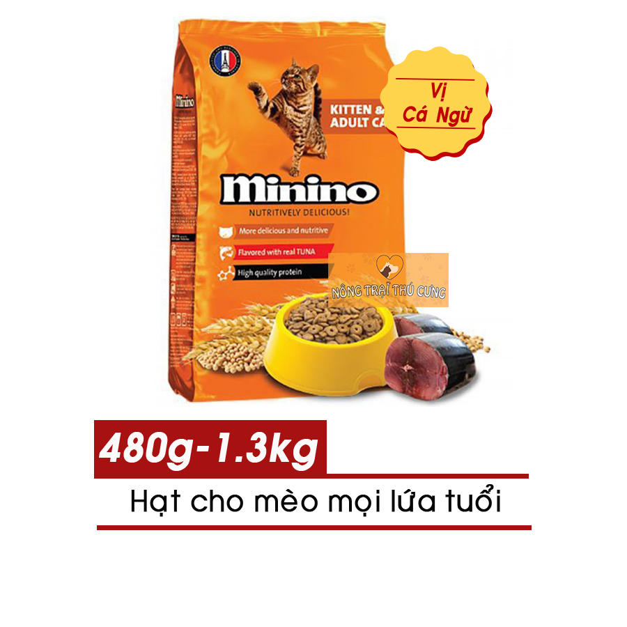 Thức Ăn Hạt Minino Cho Mèo Mọi Lứa Tuổi - Vị Cá Ngừ - [Nông Trại Thú Cưng]