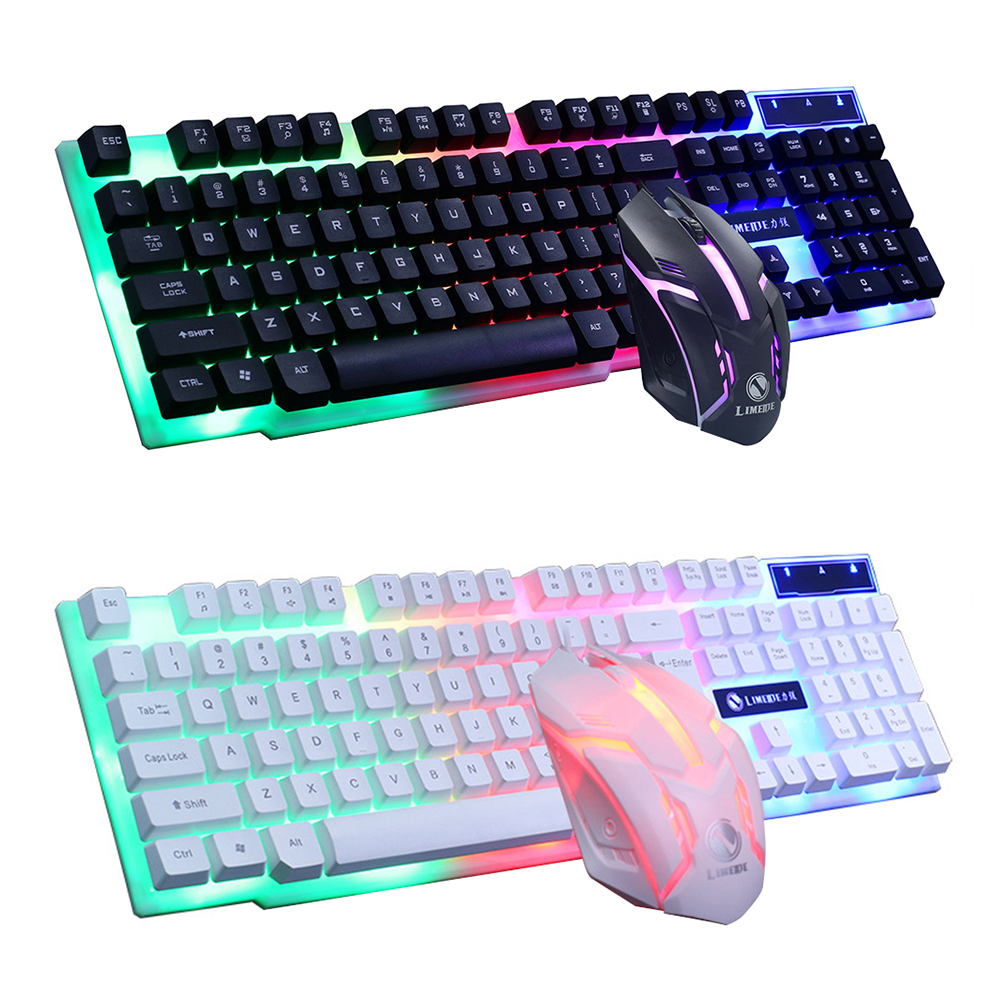 GTX300 USB Wired Mechanical Gaming Keyboard and Mouse Set with Colorful