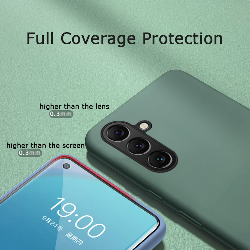 For Samsung Galaxy A17 Phone Case Fashion Straight Soft Liquid Silicone Cover Camera Protection Shockproof for Samsung Galaxy A07 Cover Casing HP.