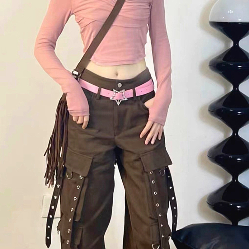 Trendy%20Spicy%20Girl%20Pink%20PU%20Leather%20Belt%20Metal%20Fashion%20Buckle%20Five-point%20Star%20Full%20Drill%20Waistband%20Women%20Y2K%20Versatile%20accessories%20Huiye%20-%20Image%203