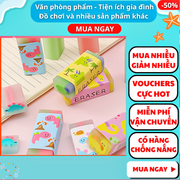 Gôm hình khủng long nhiều màu cho học sinh , Gôm tẩy họa tiết khủng long độc đáo , Gôm họa tiết khủng long dễ thương , Gôm hoạt hình khủng long có mùi thơm , Gôm học sinh nhiều màu có hình khủng long , Aplusmart